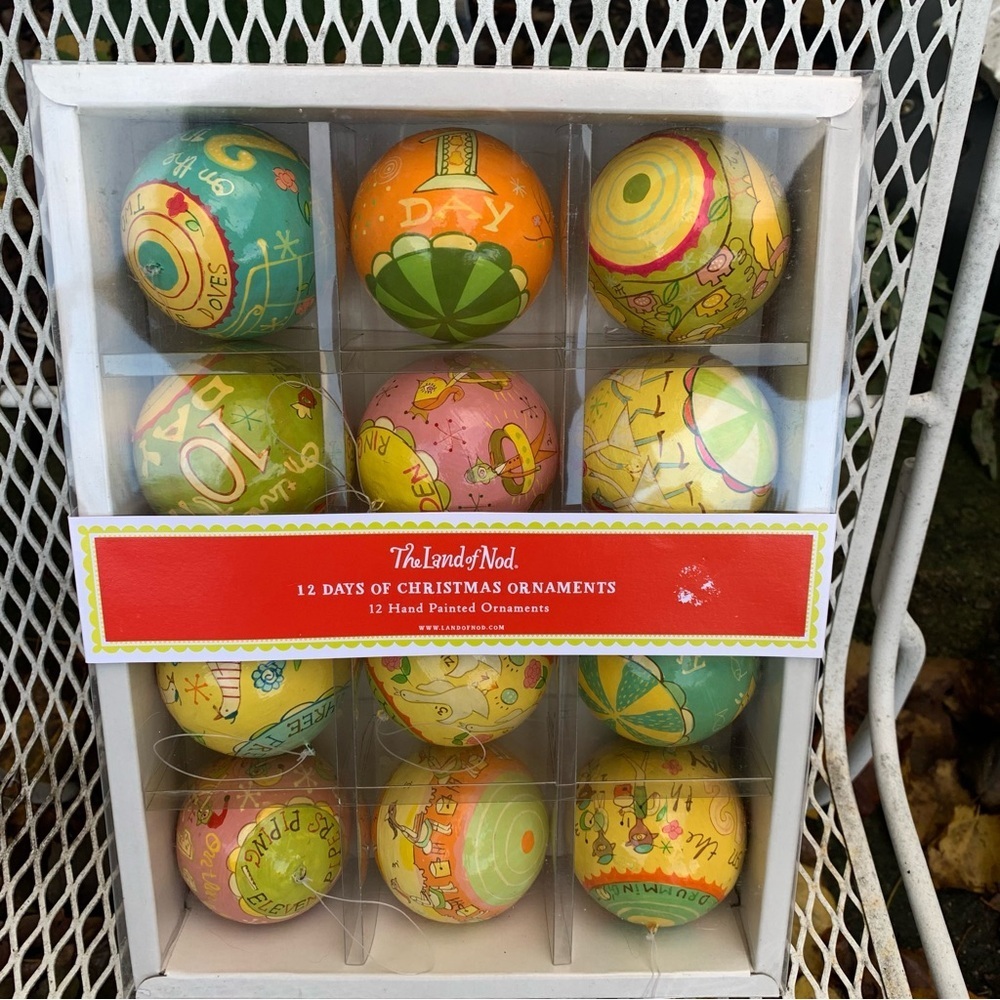The Land of Nod Festive Hand-Painted Ornaments Hand Painted